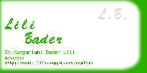lili bader business card